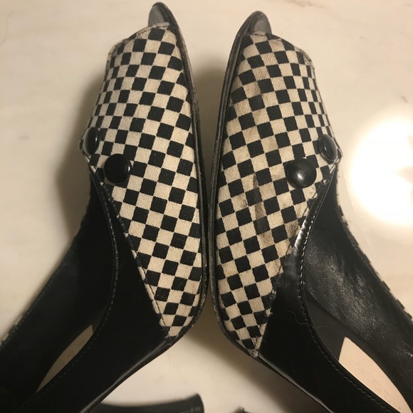 Marc by Marc Jacobs Checkered Open Toe Heels - Picture 4 of 5